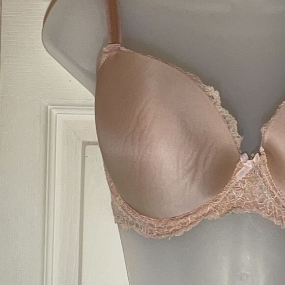 Victorias Secret Dream Angels Lined Demi Bra 32DDD Nude Beige Cream - Picture 3 of 13